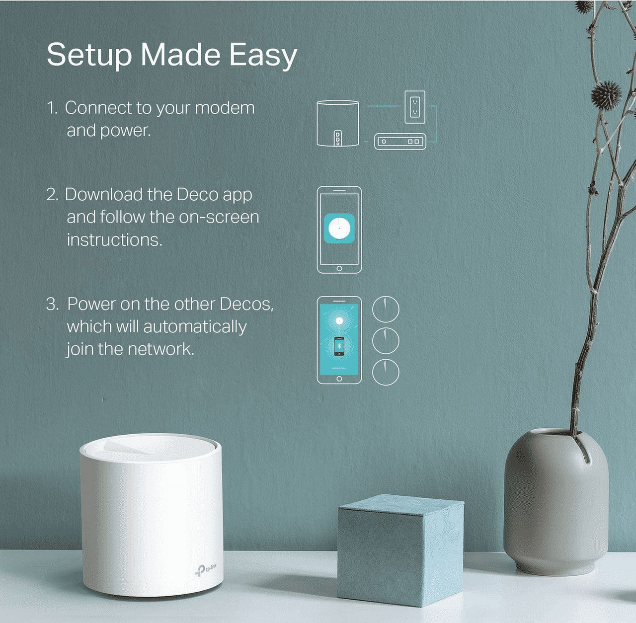 TP-Link Wi-Fi 6 AX3000 Wi-Fi 6 Mesh Router System | Deco W6000 (2-Pack) | 5,000 Sq. ft. of WiFi Coverage, Replaces Individual Routers and Extenders, Indoor coverage up to 5,000 sq. ft.