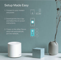 TP-Link Wi-Fi 6 AX3000 Wi-Fi 6 Mesh Router System | Deco W6000 (2-Pack) | 5,000 Sq. ft. of WiFi Coverage, Replaces Individual Routers and Extenders, Indoor coverage up to 5,000 sq. ft.