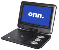 onn 10-Inch Black 480p Portable DVD Player Kit with Screen Swivel and Built-in Speakers