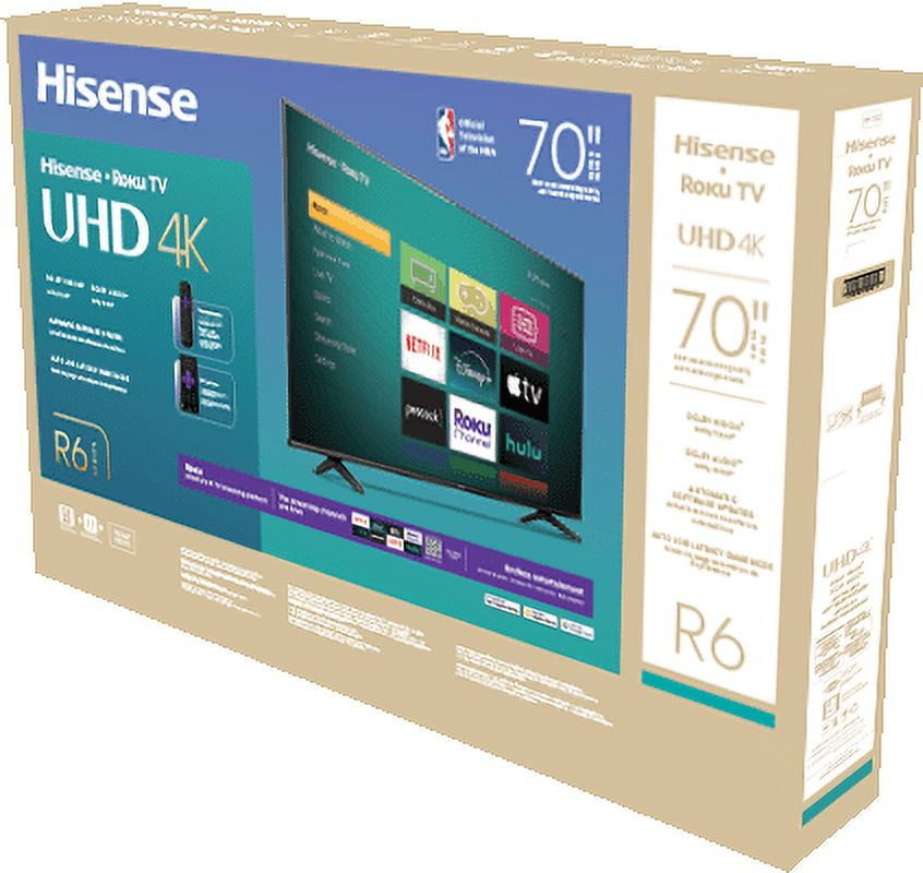 Hisense 70" Class 4K UHD LED LCD Roku Smart TV HDR R6 Series 70R6E4