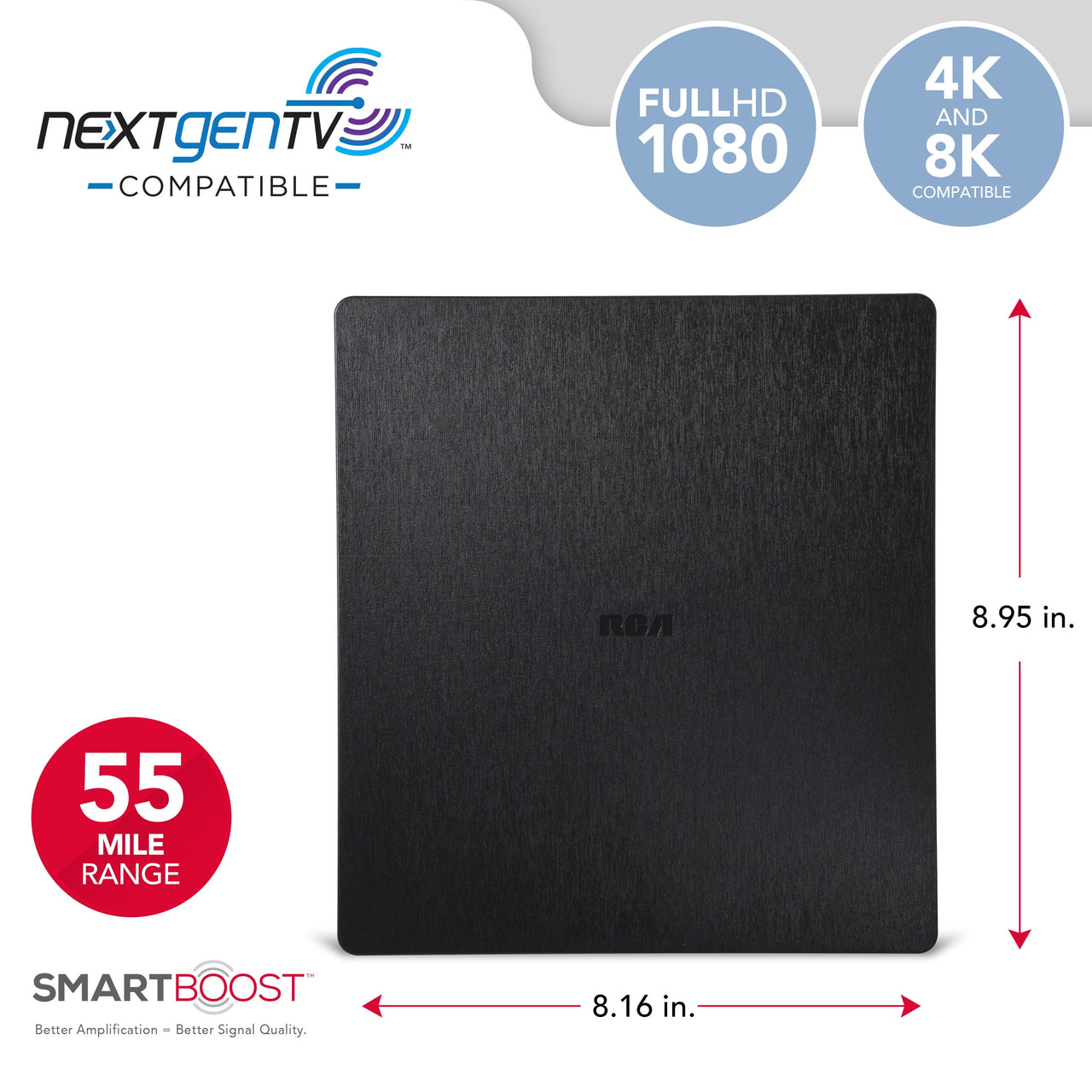 RCA Amplified Indoor Flat HDTV Antenna - Multi-Directional
