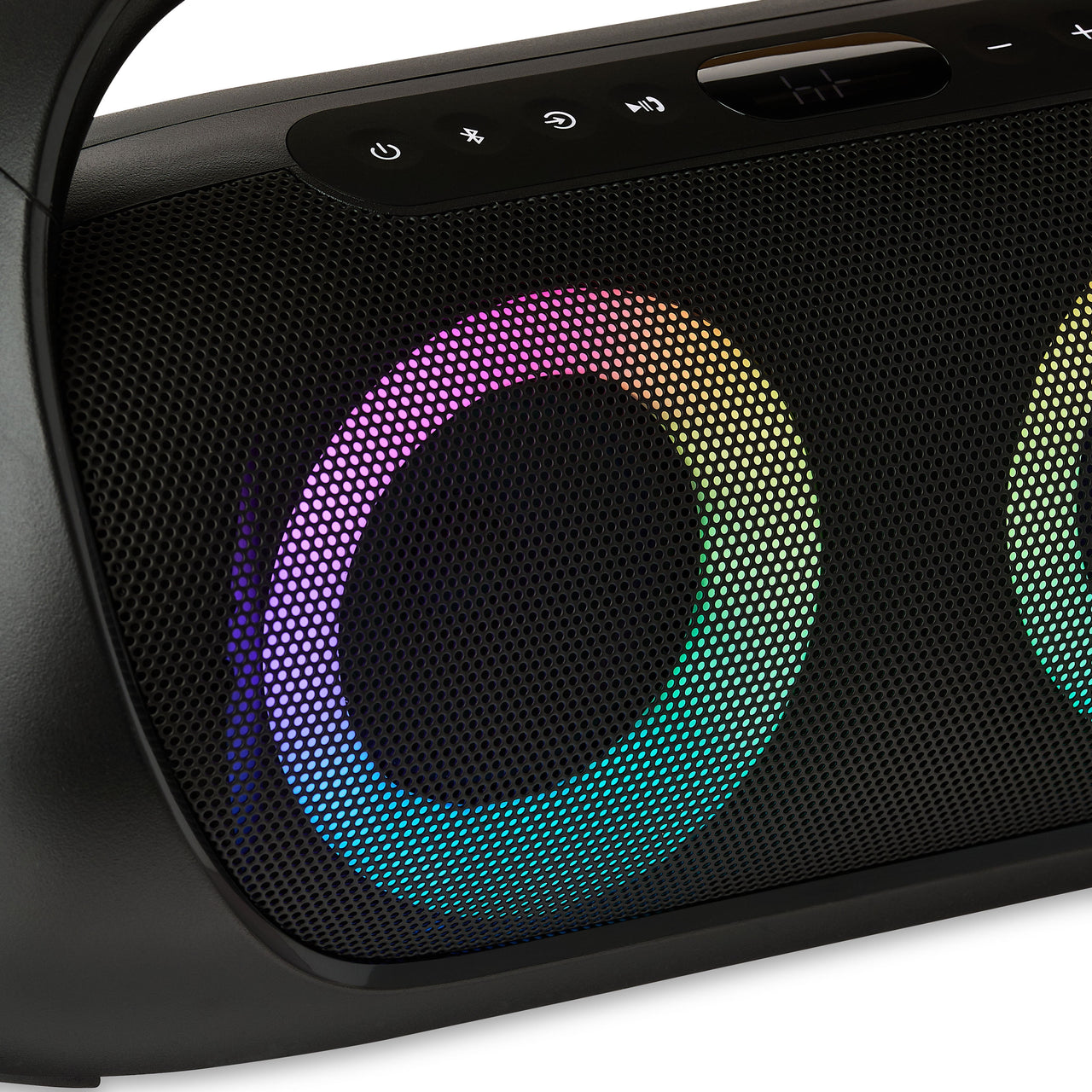 onn Portable FM Boombox with LED Lighting