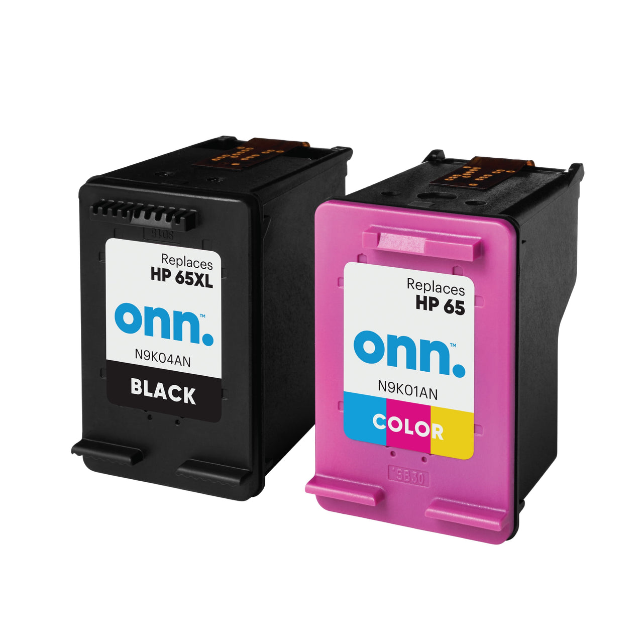 onn HP 65XL/65 Inkjet Printer Cartridges, High Yield Black & Tri-Color, 2 Pack