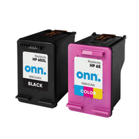 onn HP 65XL/65 Inkjet Printer Cartridges, High Yield Black & Tri-Color, 2 Pack