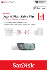 SanDisk 128GB iXpand Flash Drive Flip Flash Drives