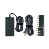 onn 90W Laptop Charger with 10 Interchangeable Tips, 10ft Power Cord, for HP, Dell, Lenovo, Grey