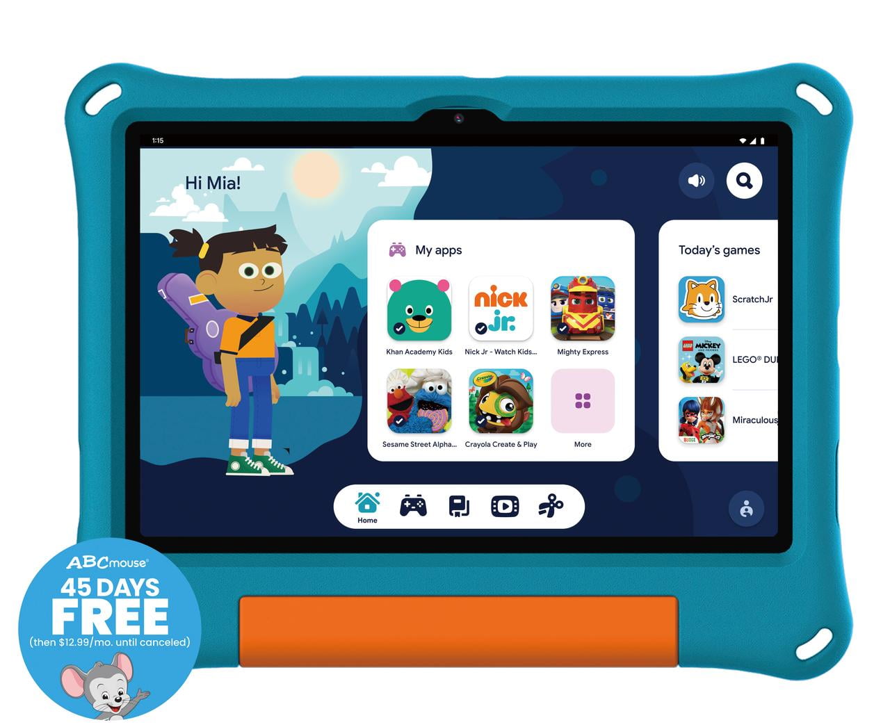 onn 10.1" Kids’ Tablet, 32GB, (2024 Model) - Blue