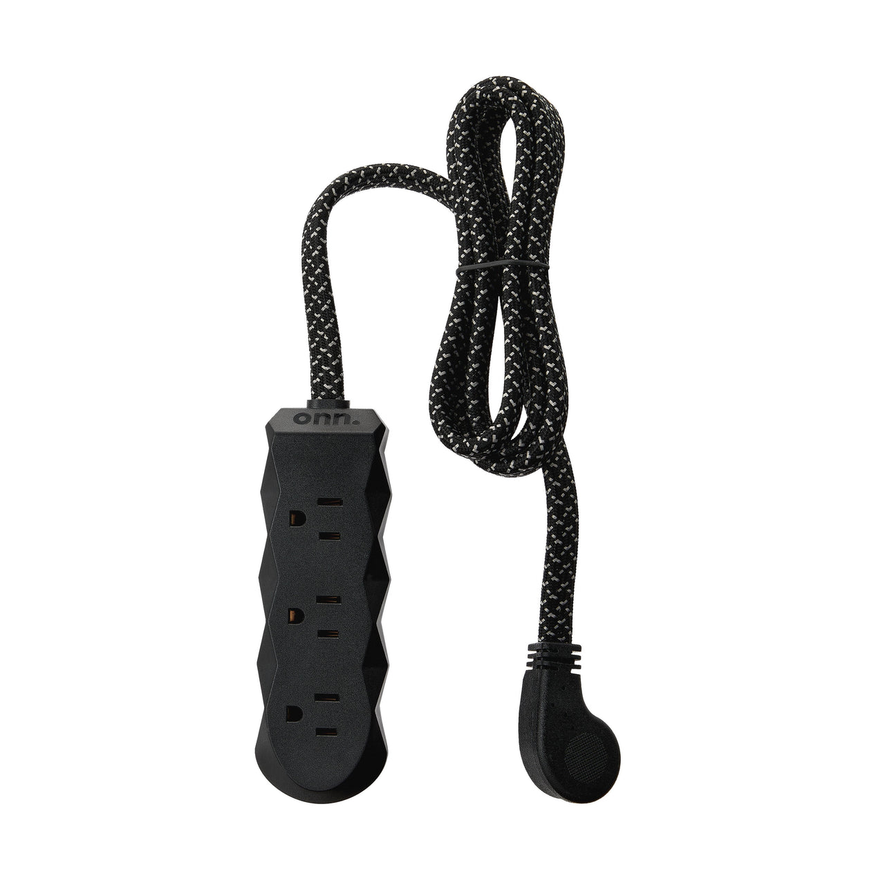 onn 3-Outlet Surge Protector with 4' Power Cord, Black