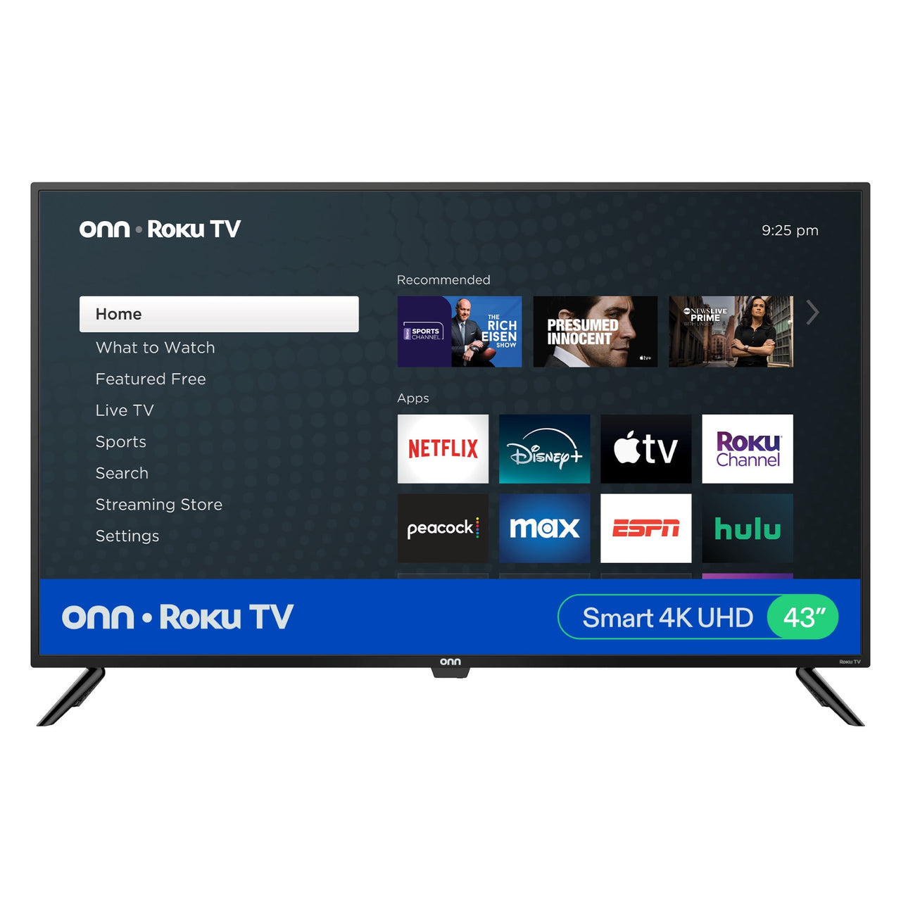 onn 43” Class 4K UHD Roku Smart Television, 100012584