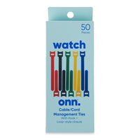 onn. Cable/Cord Management Ties, 50 Pieces