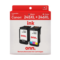 onn Canon PG-245XL/CL-246XL High Yield Inkjet Printer Cartridges, Black and Color, 2 Pack