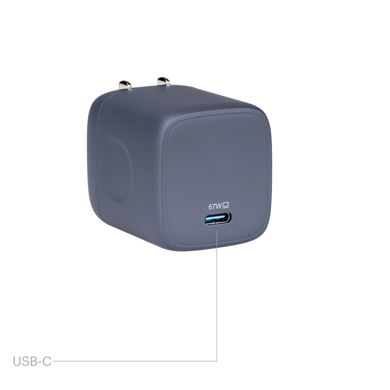 onn GAN 67W Laptop Charger with 1 USB-C Port, Compatible for Apple,Dell,HP,Asus,Acer,Lenovo,Grey
