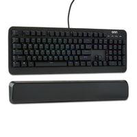 onn Gaming Mechanical Keyboard with Blue Switches, Adjustable 16.8M LED Lighting, 104 Keys, Black