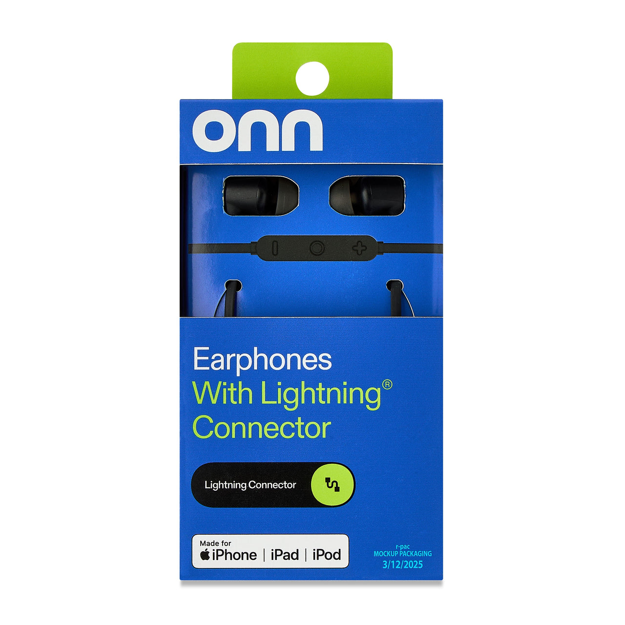 onn Earphones with Lightning Connector, Lilac