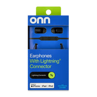 onn Earphones with Lightning Connector, Lilac