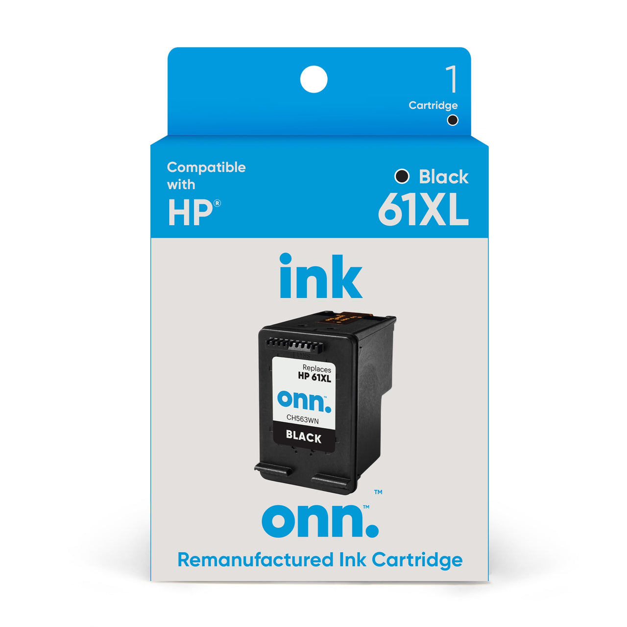 Remanufactured onn Ink Cartridge, HP 61XL Black