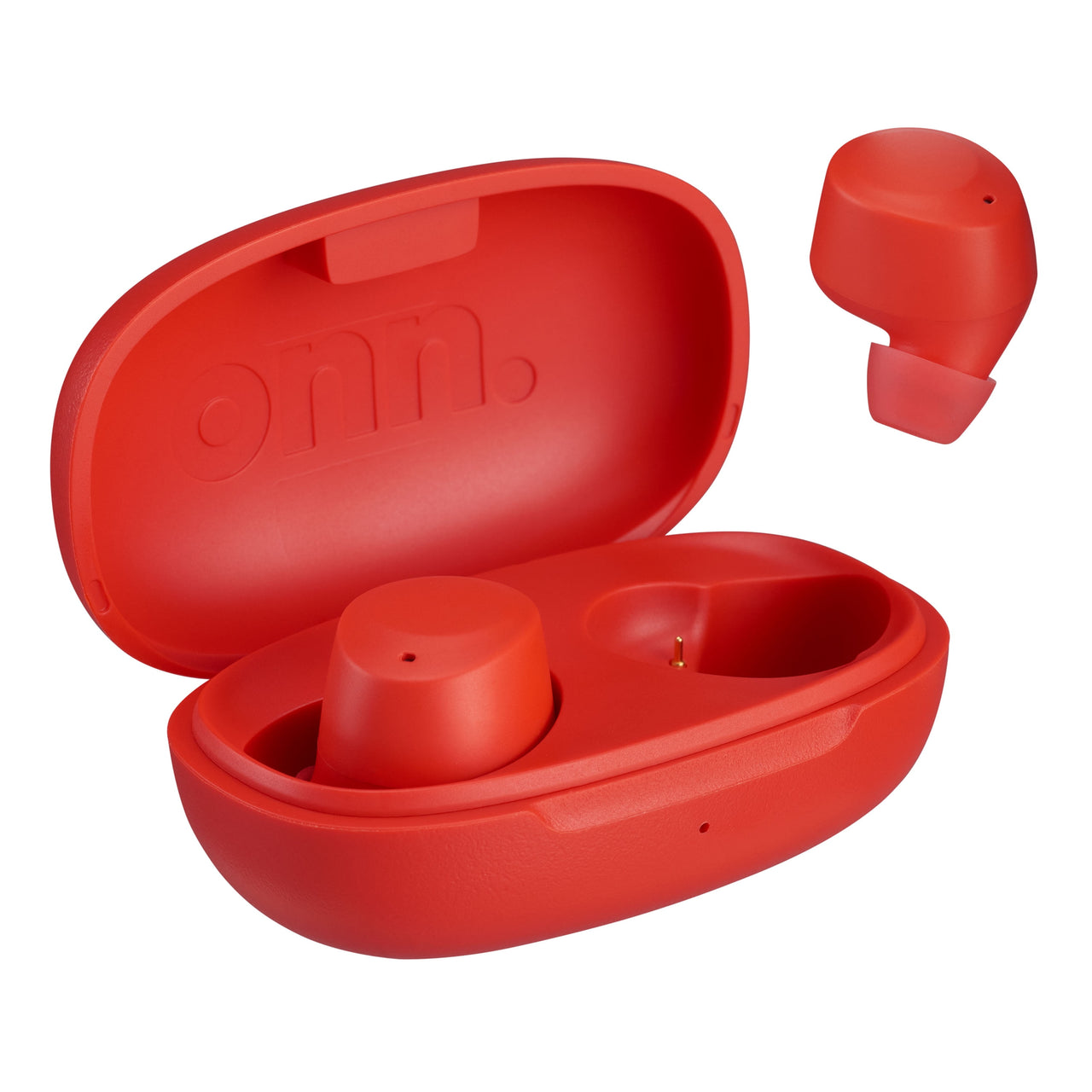 onn Bluetooth Wireless Earphones w/Charging Case and Touch Controls, Black